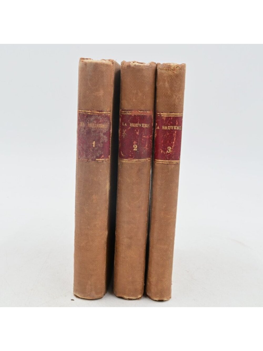 La Bruyere Les Caracteres de Theophraste Antique Vol 1 2 3 French Leather Books